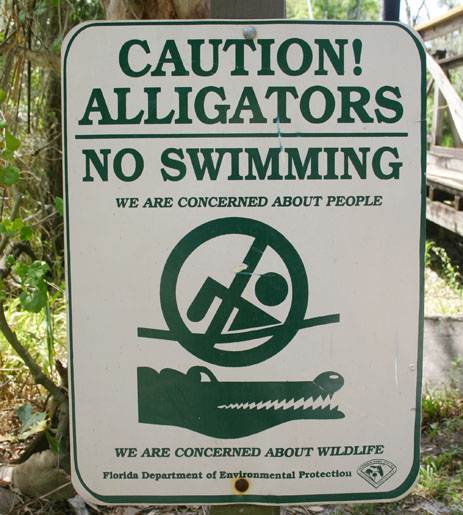 Alligator Caution Sign